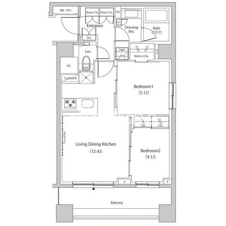 ザ・パークハビオ目黒プレイスの物件間取画像